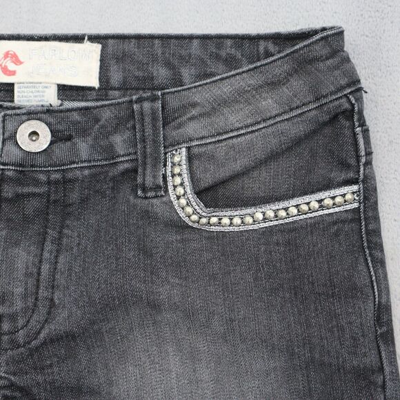 Farlow Jeans Pants Womens 9 Black Denim Flat Front Bootcut Pockets Jeans - Picture 11 of 16